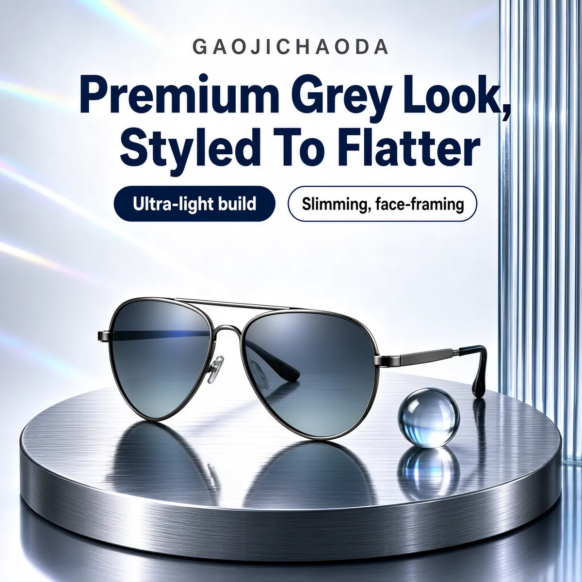 Premium Aviator Sunglasses Product Shot