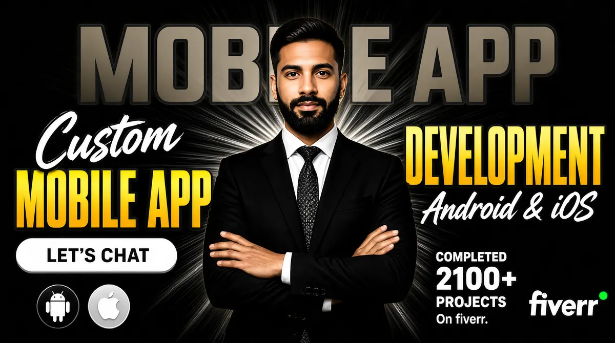 Dark Monochrome Mobile App Dev Gig Cover