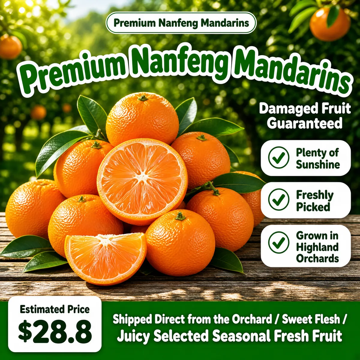 Premium Nanfeng Mandarins Fresh from the Orchard