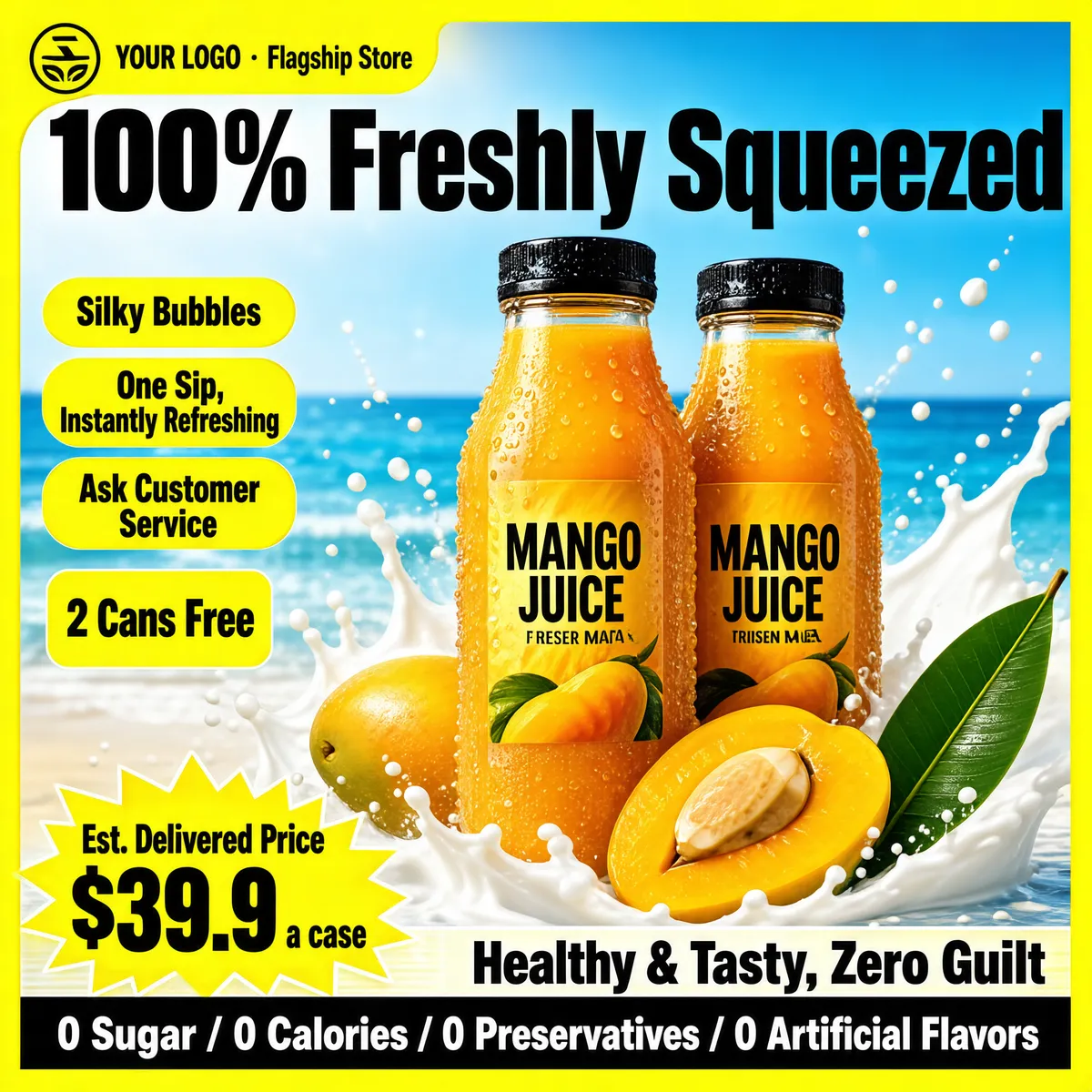Fresh Mango Juice Product Poster