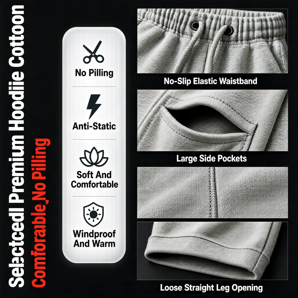 Premium Cotton Sweatpants Detail Showcase