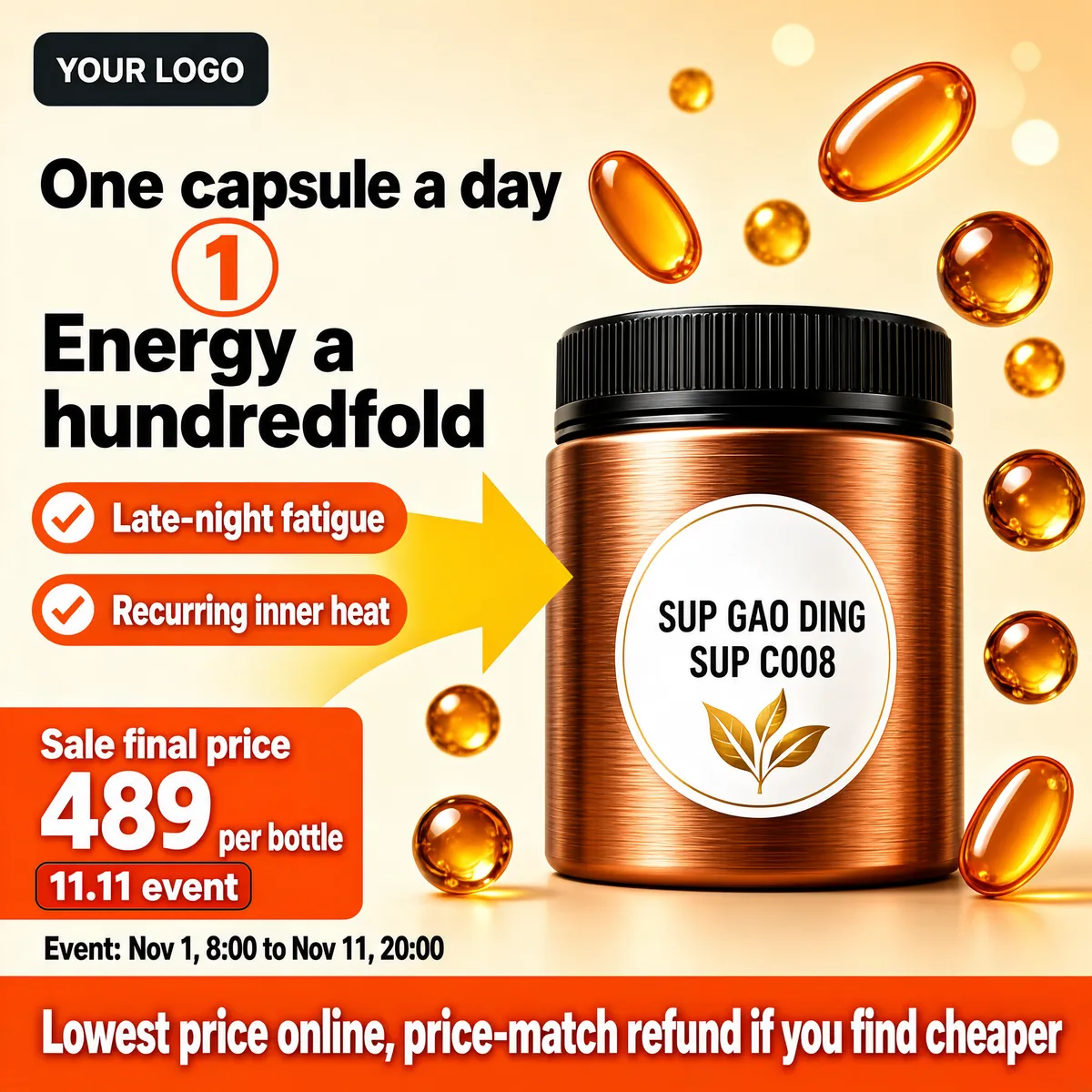 One Daily Capsule Premium Energy Supplement