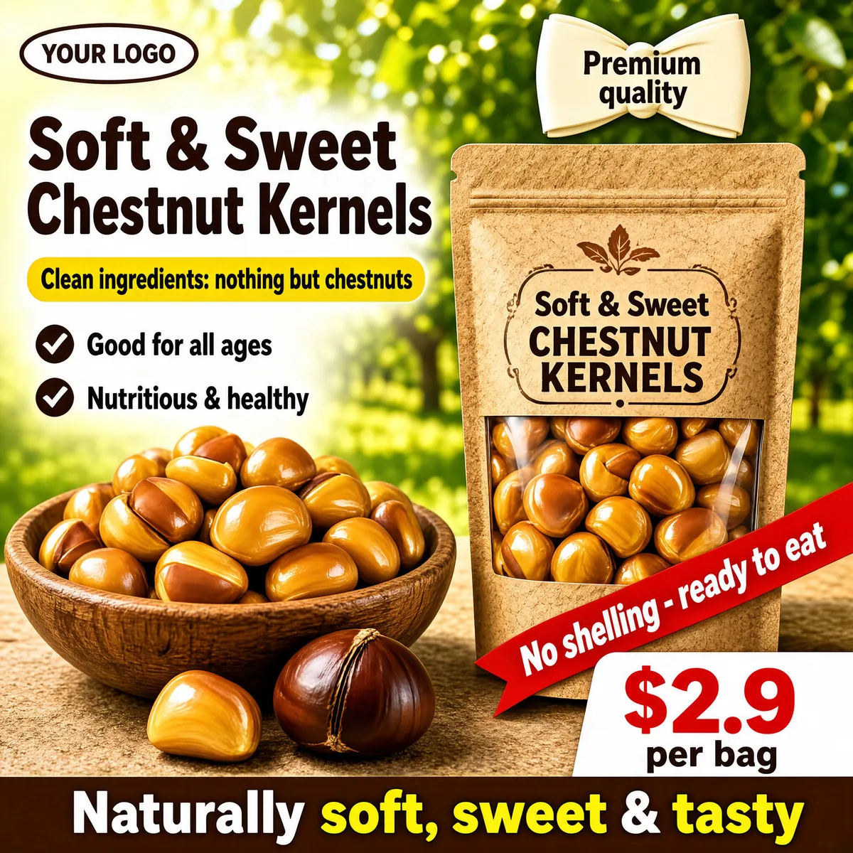 Soft Sweet Chestnut Kernels Snack Pack