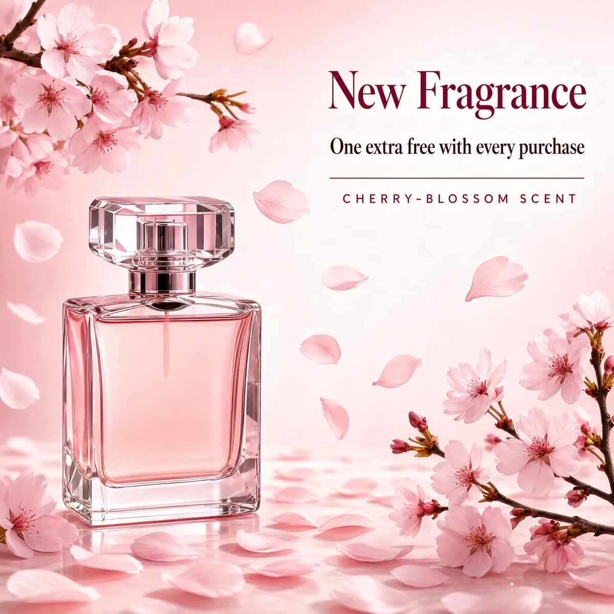 Romantic Cherry Blossom Fragrance Bottle