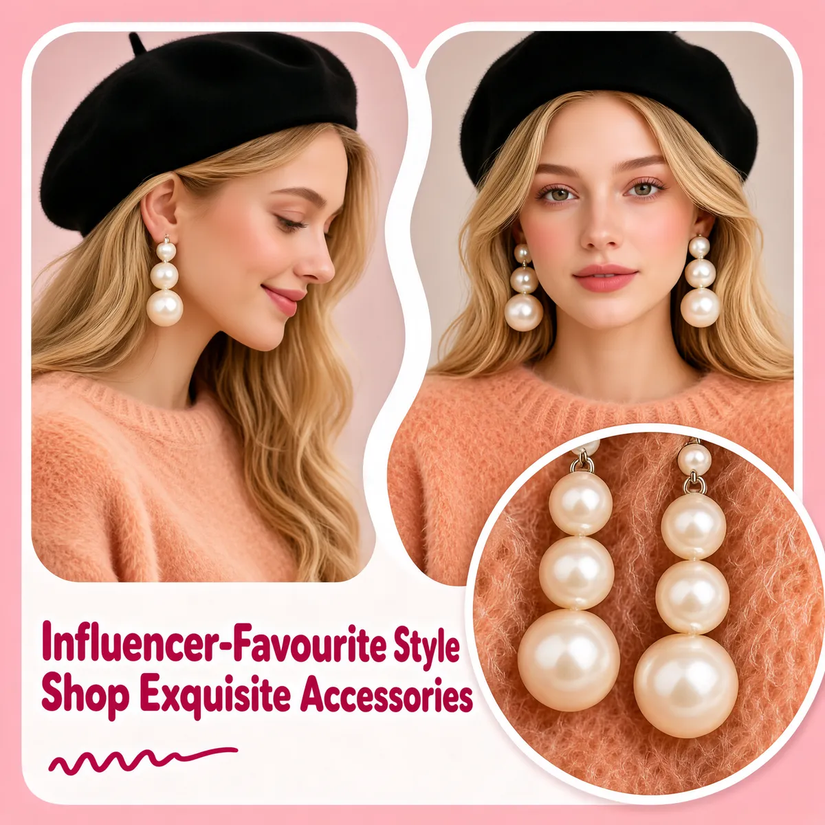 Pearl Drop Earrings Influencer Style