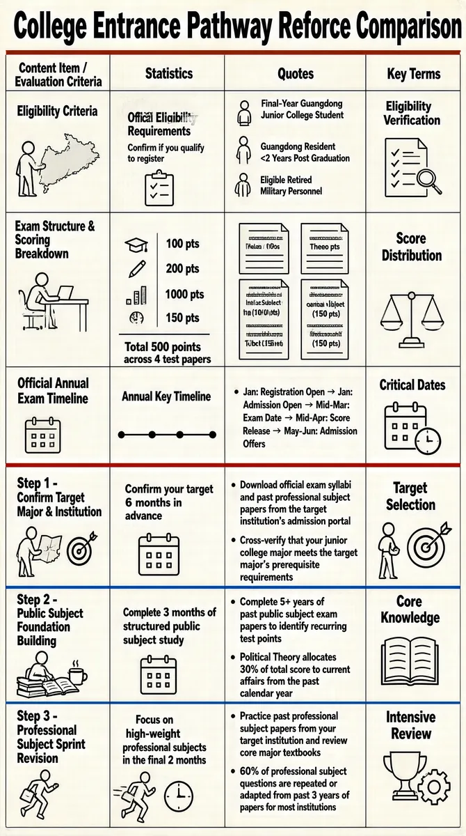The infographic titled "College Entrance Pathway Reforce Com
