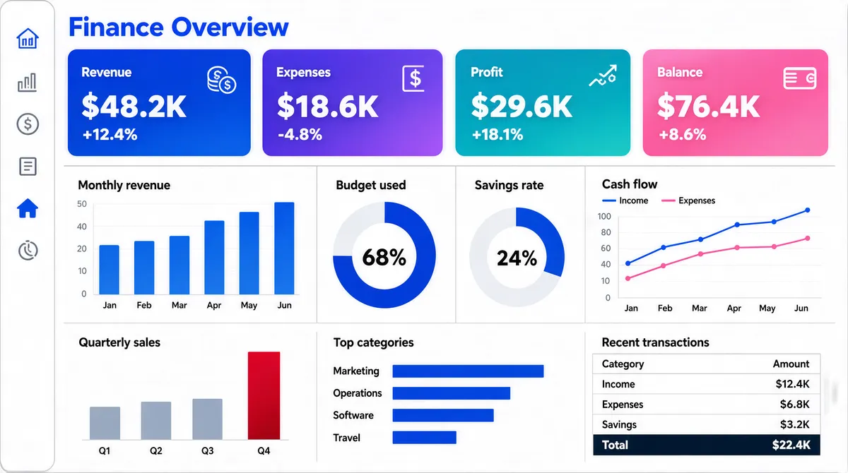 Clean Finance Dashboard UI Cover