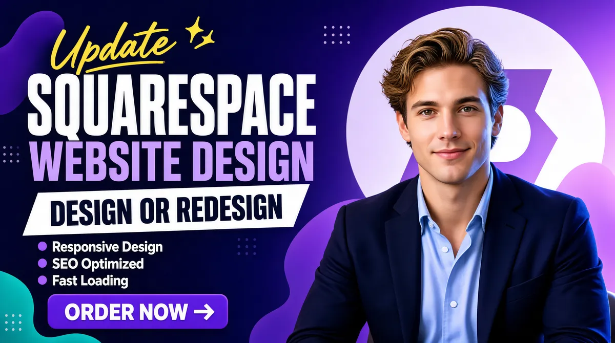 Modern Squarespace Website Design Fiverr Gig Cover