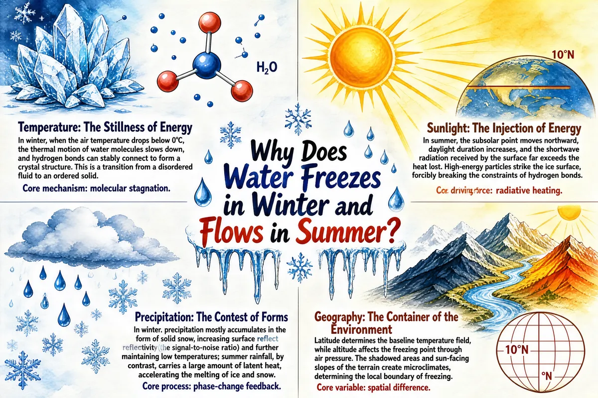 Water's Frozen Flow