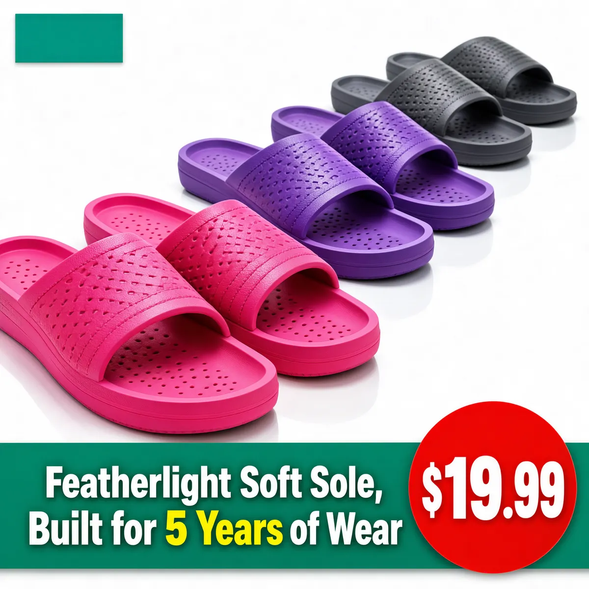 Colorful EVA Slide Slippers Product Display