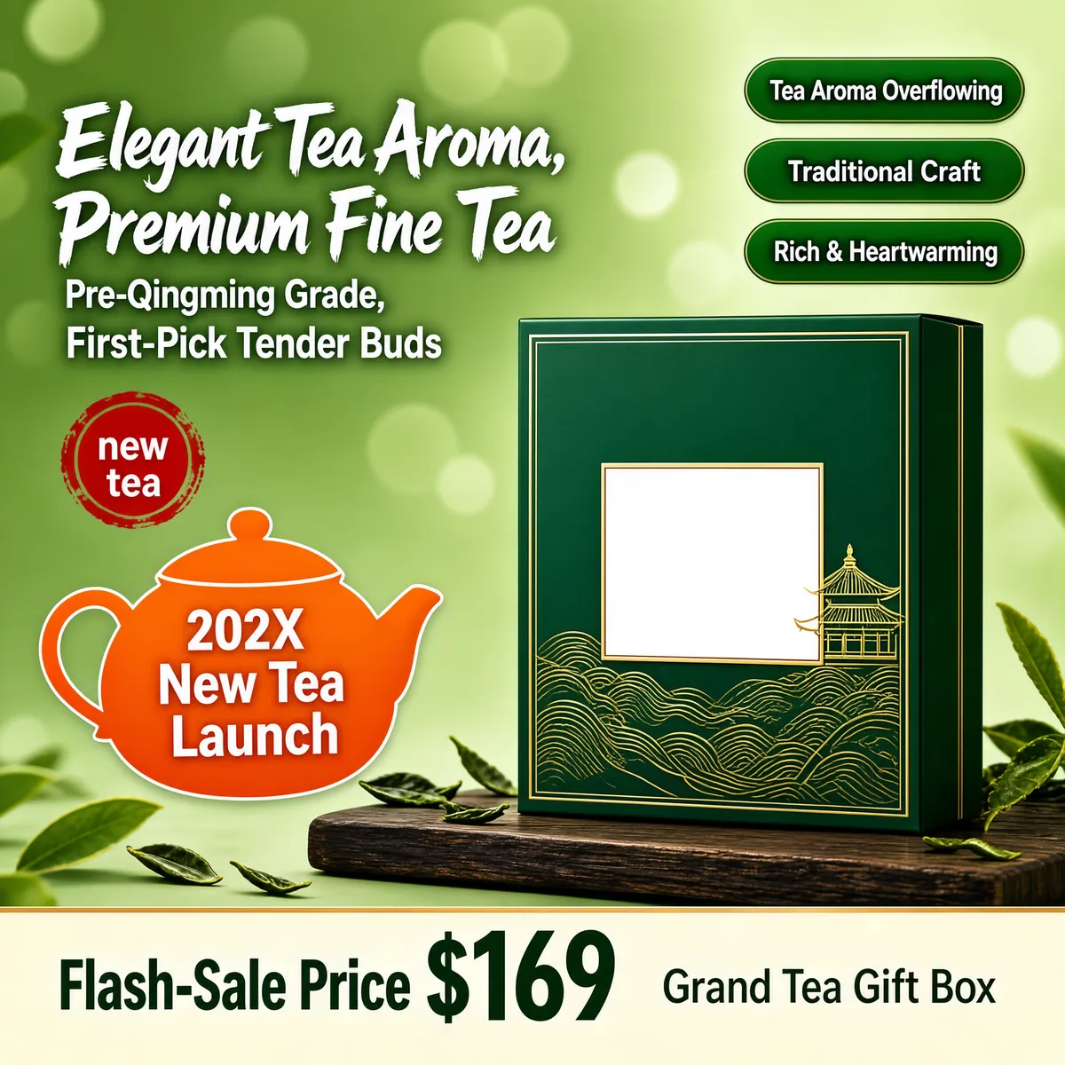 Premium Tea Gift Box Promotional Poster