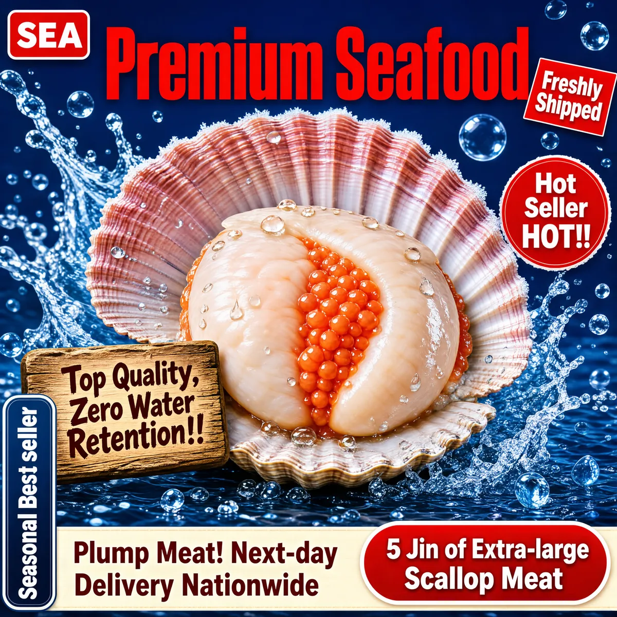 Premium Fresh Scallop Seafood Promo