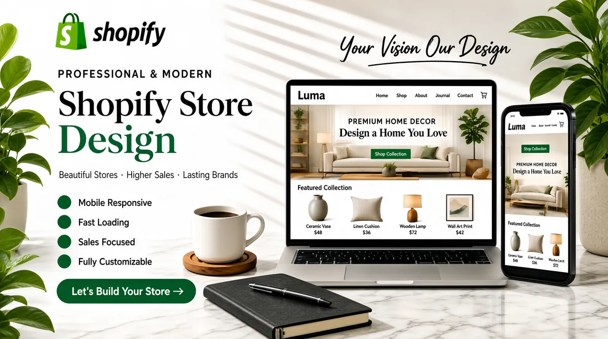 Professional Shopify Store Design Fiverr Gig Cover