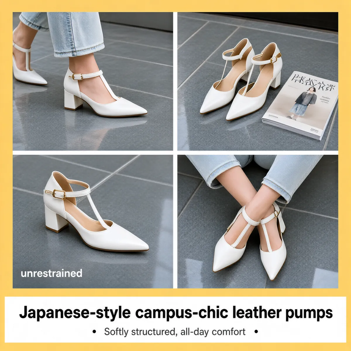 Japanese-Style Campus Chic Leather Pumps