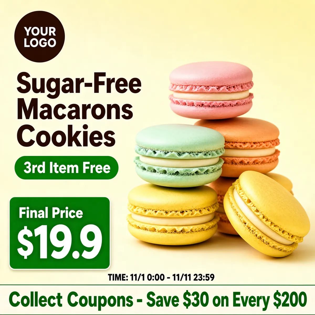 Sugar-Free Macarons Promo