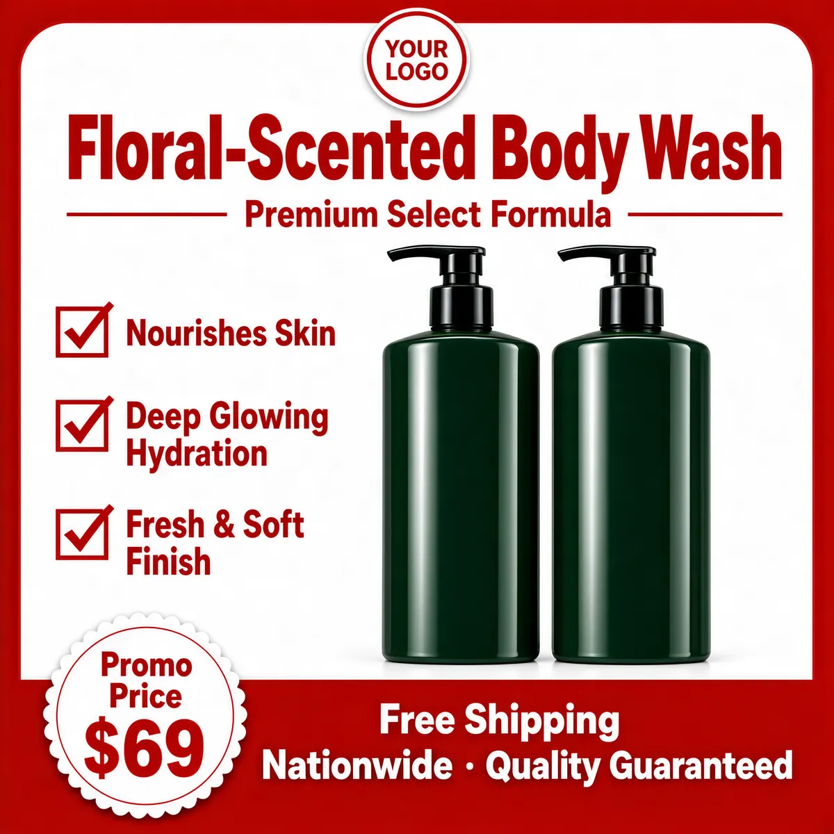 Floral Scented Body Wash Premium Formula