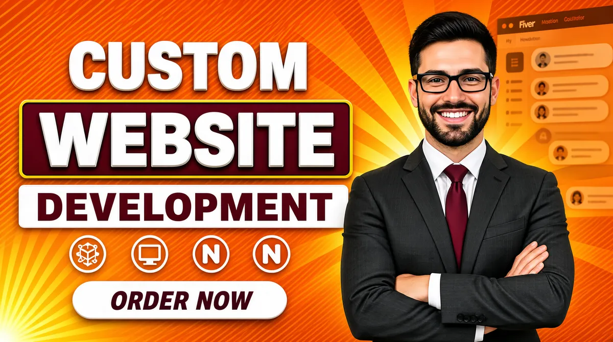 Custom Website Development Fiverr Gig Banner