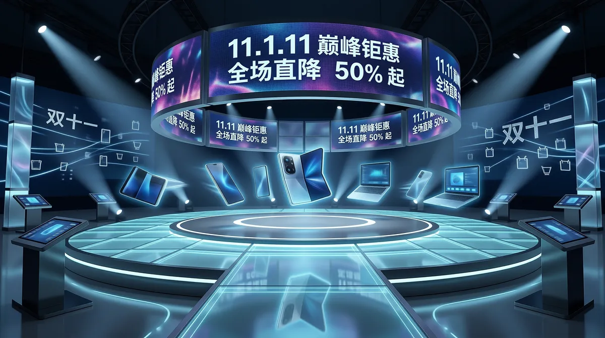Futuristic Double 11 E-commerce Exhibition Booth Design