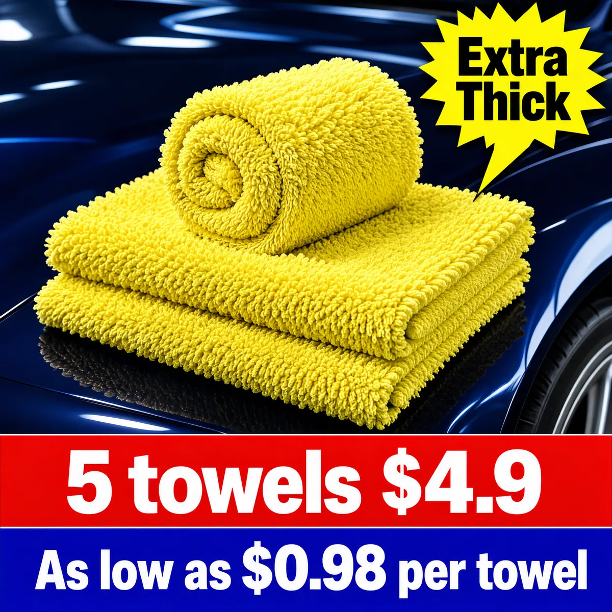 Extra Thick Microfiber Cleaning Towels - $4.90 Deal