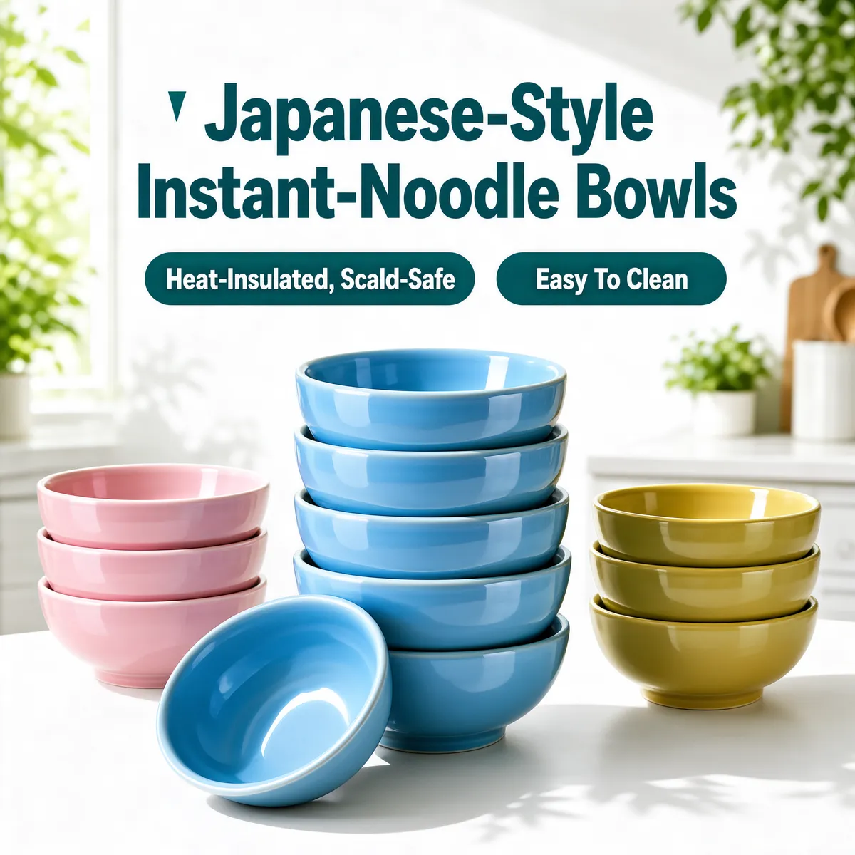 Japanese-Style Instant Noodle Bowl Set