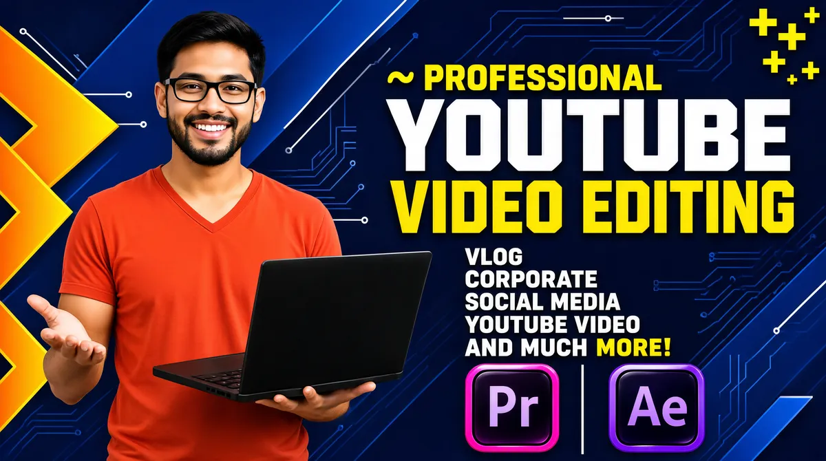 Professional YouTube Video Editing Service Gig Cover
