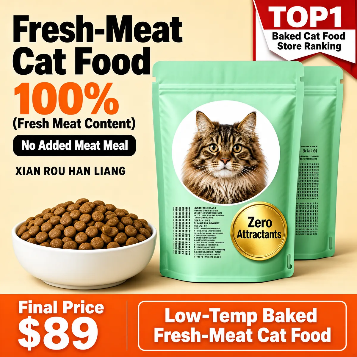 Fresh-Meat Cat Food Promotional Poster