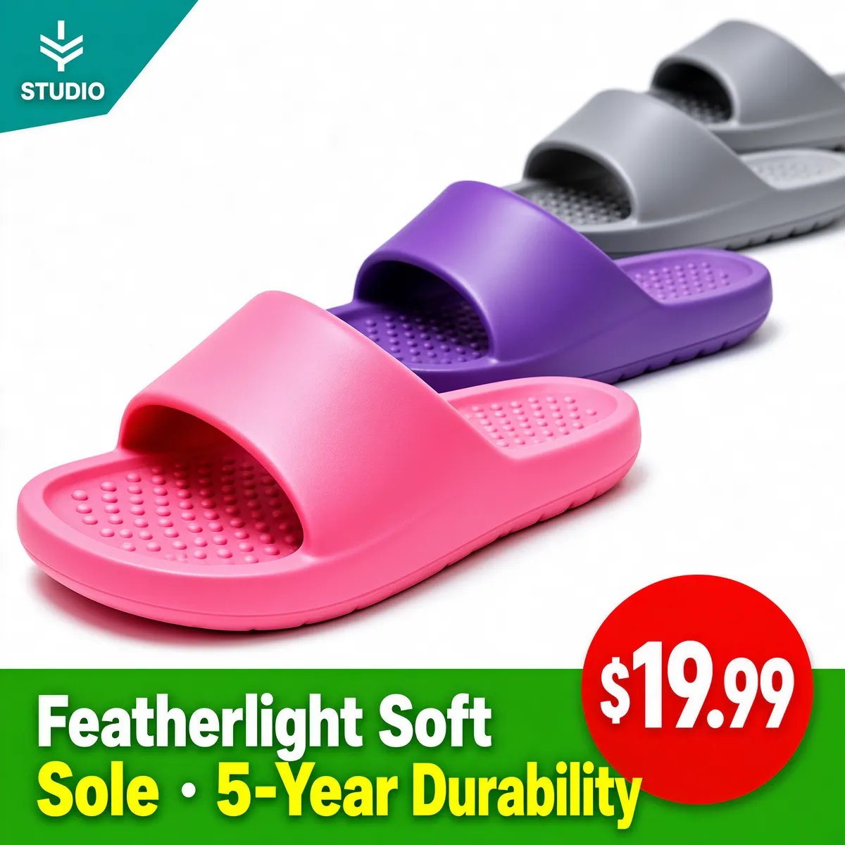 Featherlight Slide Slippers - 5-Year Durability