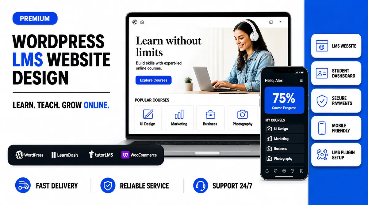 WordPress LMS Website Design Gig Cover