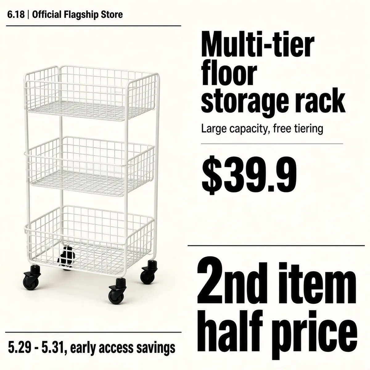 Minimalist Storage Rack Sale Poster