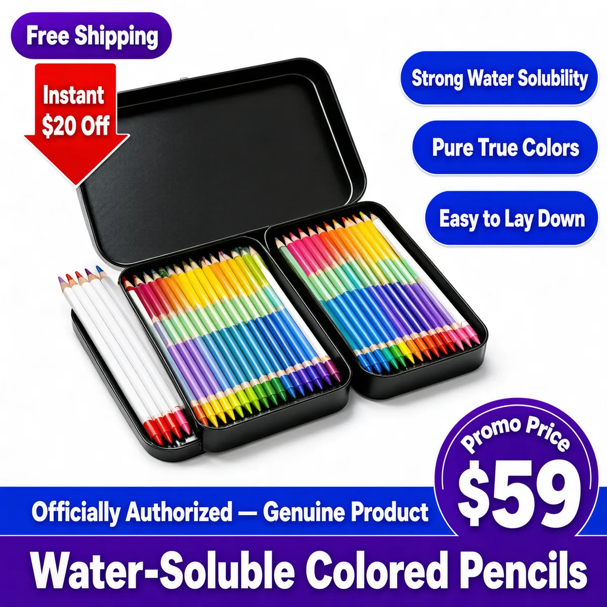 Water-Soluble Colored Pencils Set