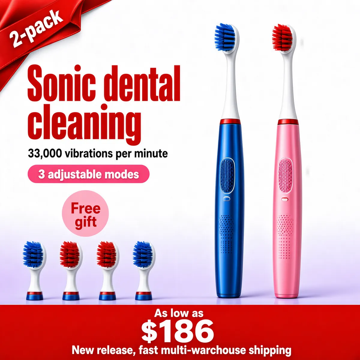 Sonic Electric Toothbrush 2-Pack