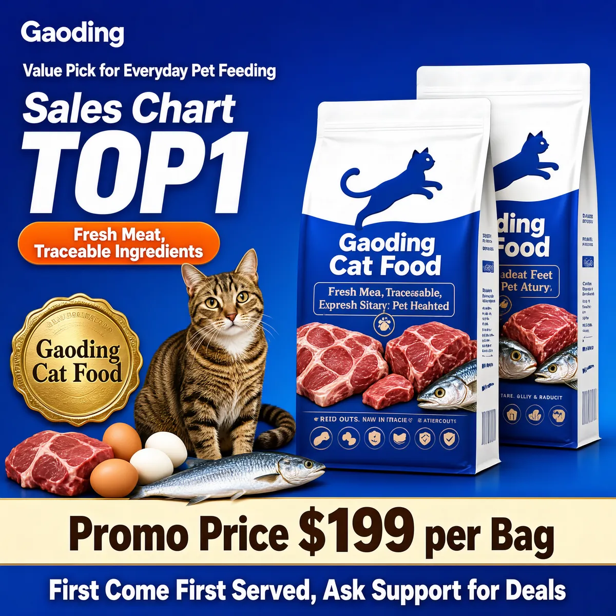 Gaoding Premium Cat Food Promotion Banner