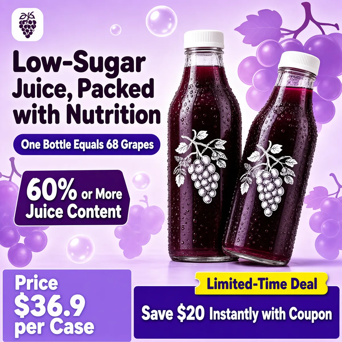 Dreamy Grape Juice E-Commerce Poster