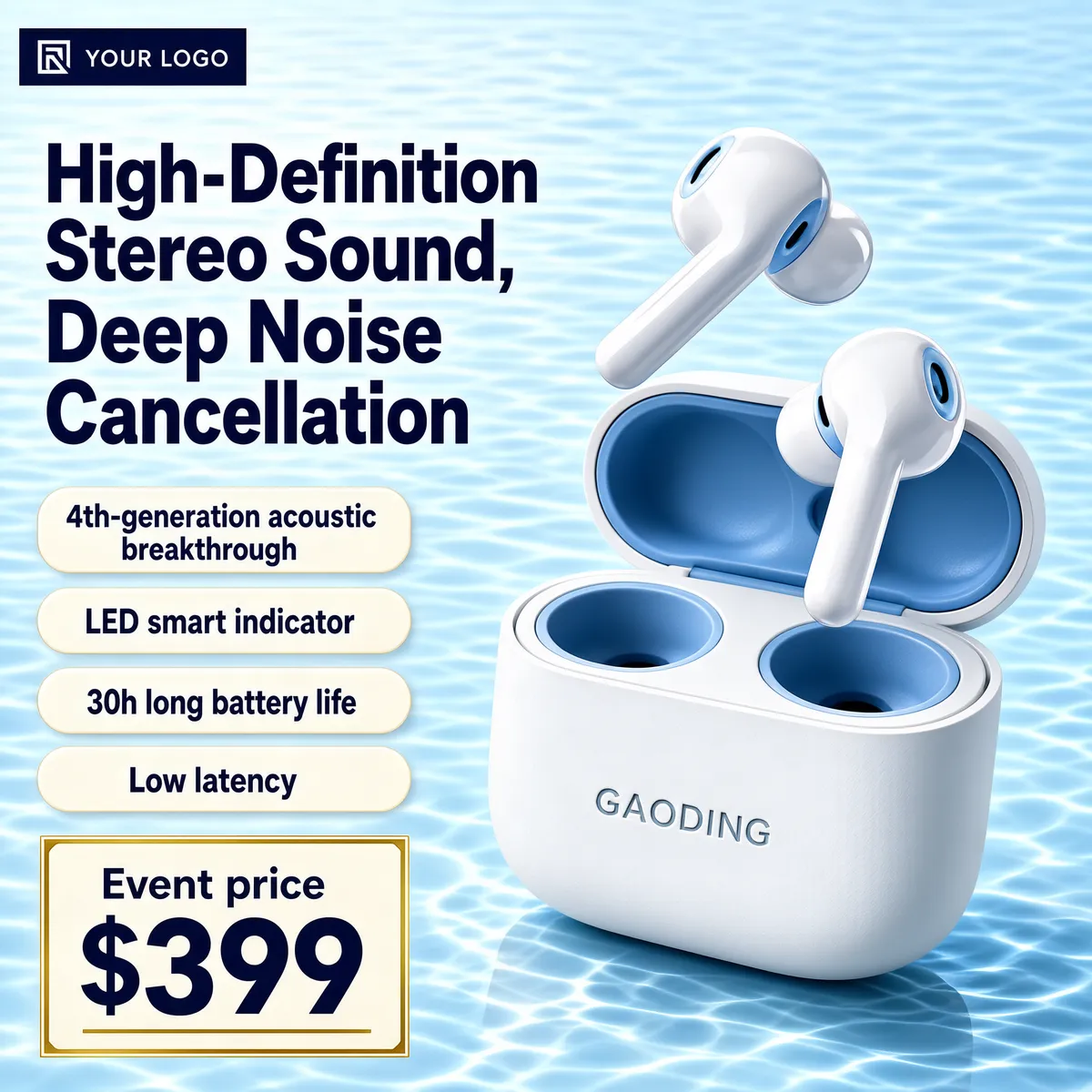 High-Definition Stereo Earbuds with Noise Cancellation