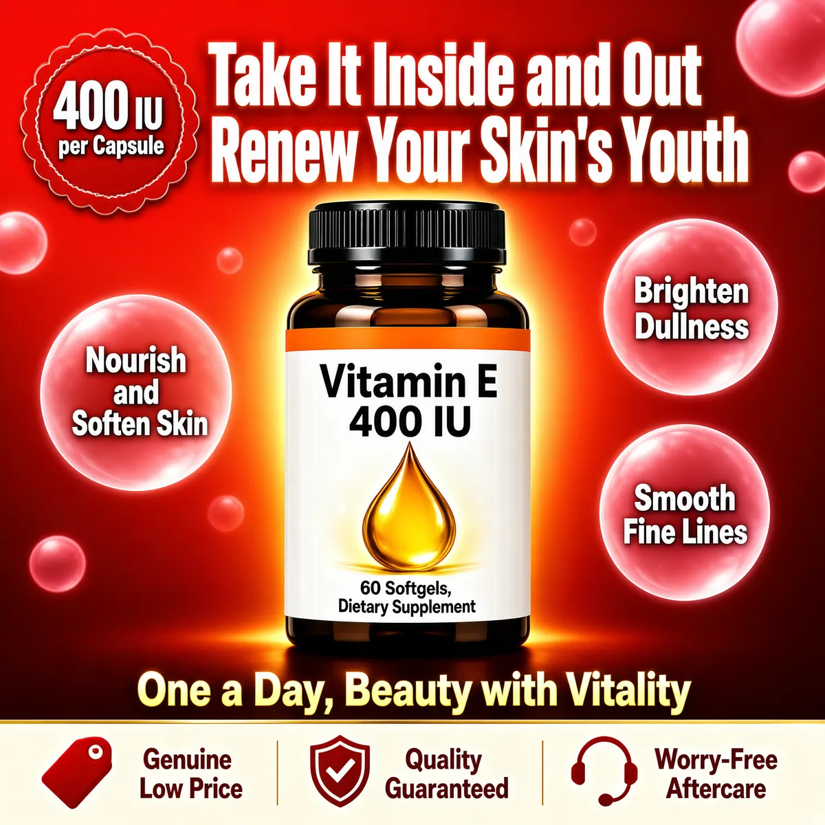 Vitamin E Glow Supplement Ad