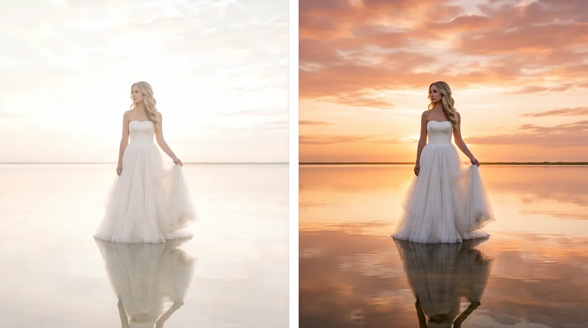 Wedding Photo Color Correction Before After Diptych