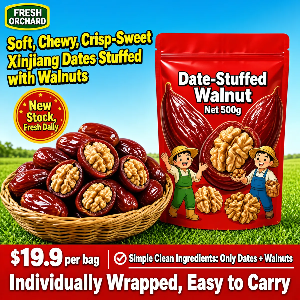 Xinjiang Walnut-Stuffed Dates Snacks