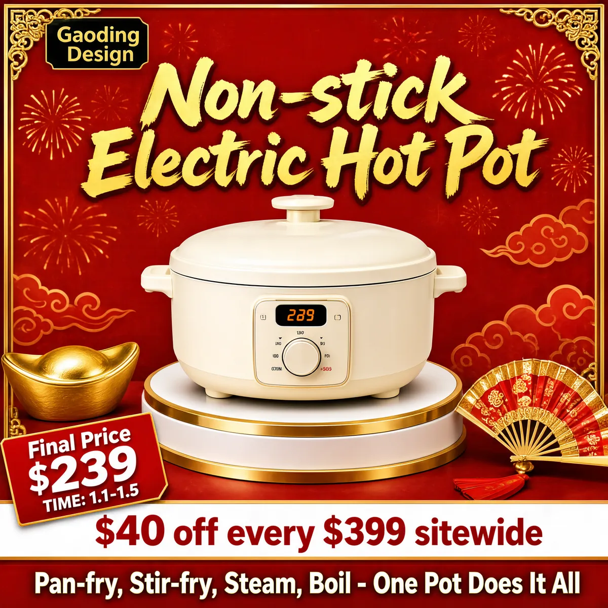 Non-Stick Electric Hot Pot New Year Sale