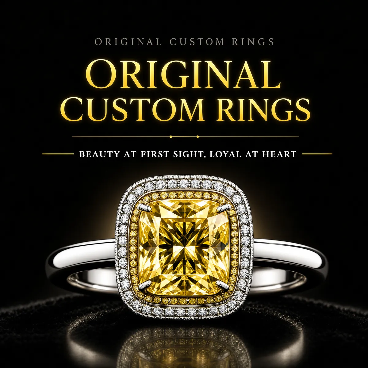 Luxury Yellow Diamond Solitaire Ring