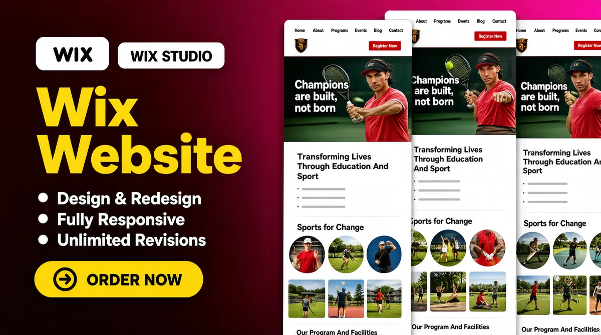Professional Fiverr Gig Cover for Wix Website Design