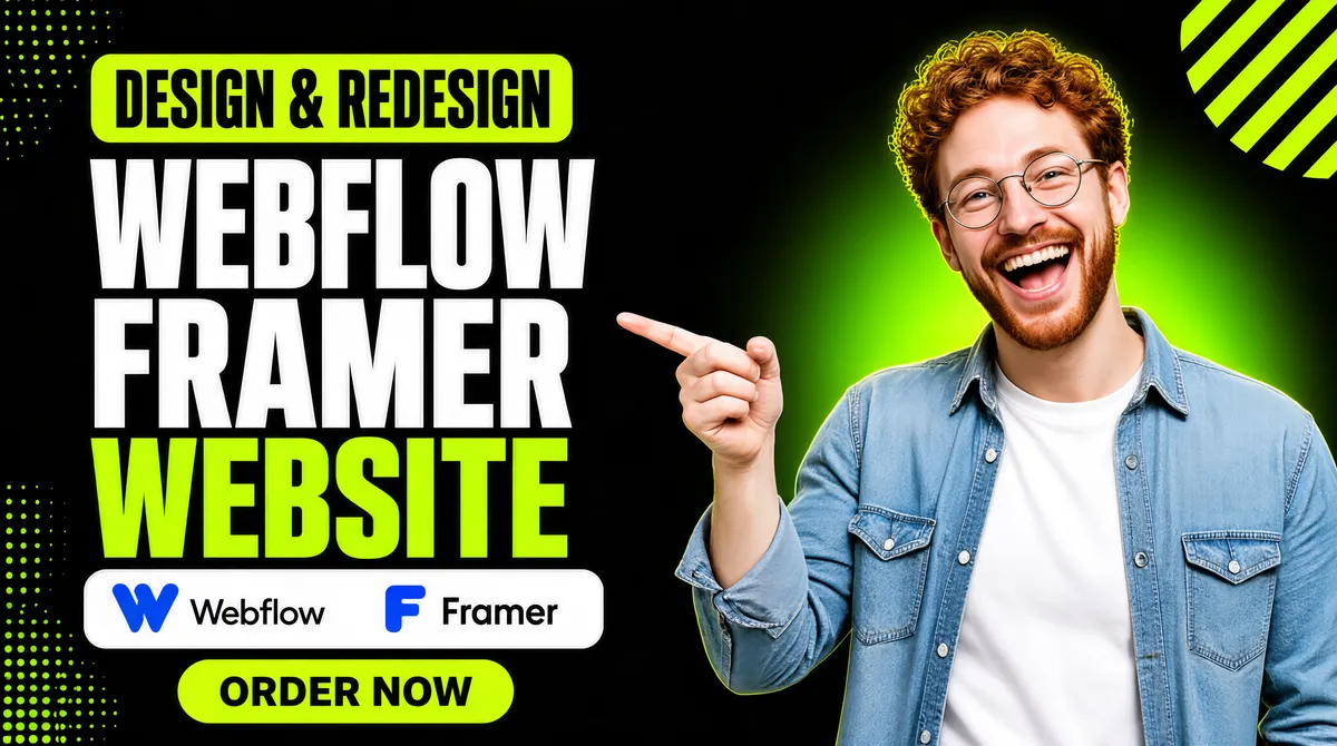Fiverr Design Webflow Framer Gig Cover