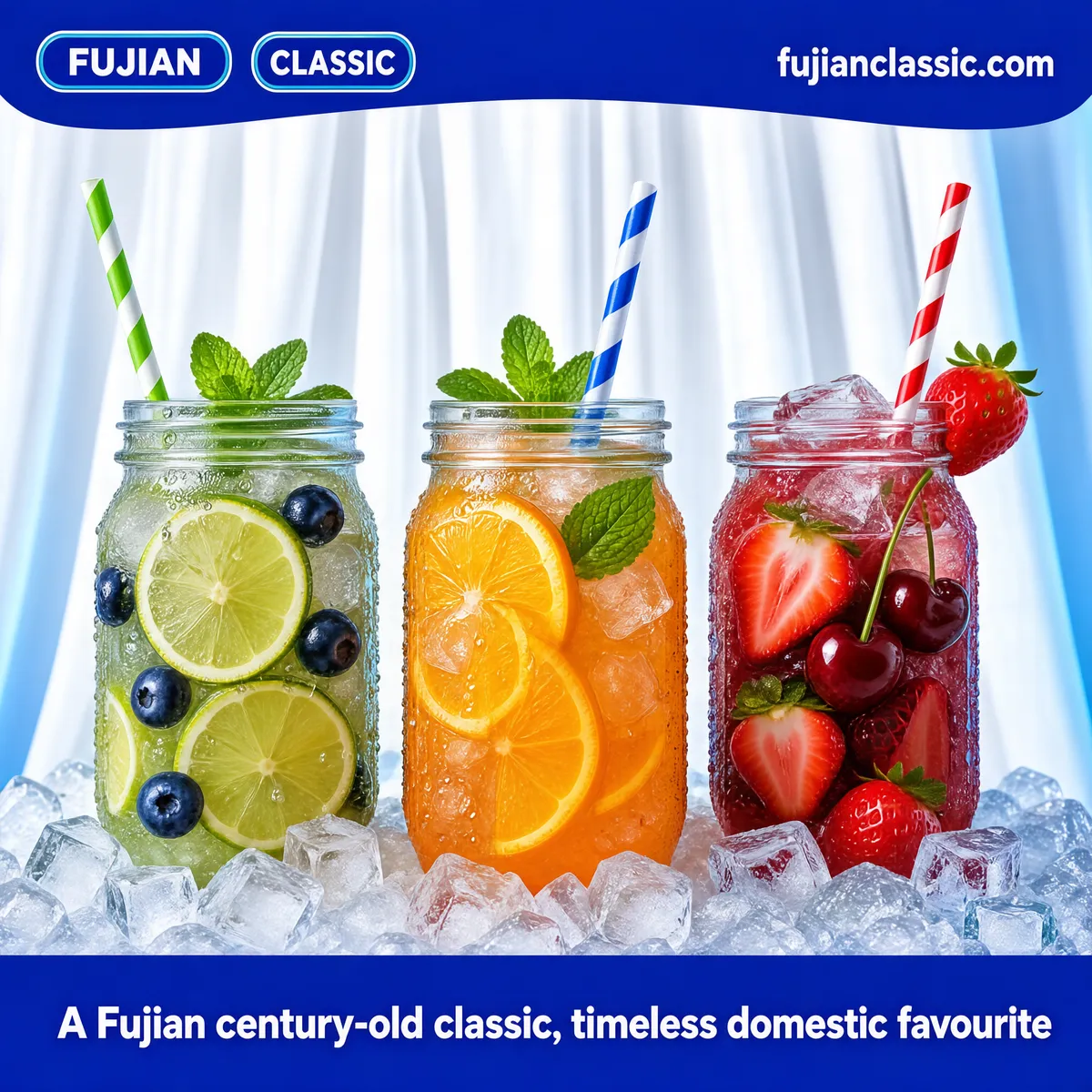 Summer Fruit Infused Drinks in Mason Jars