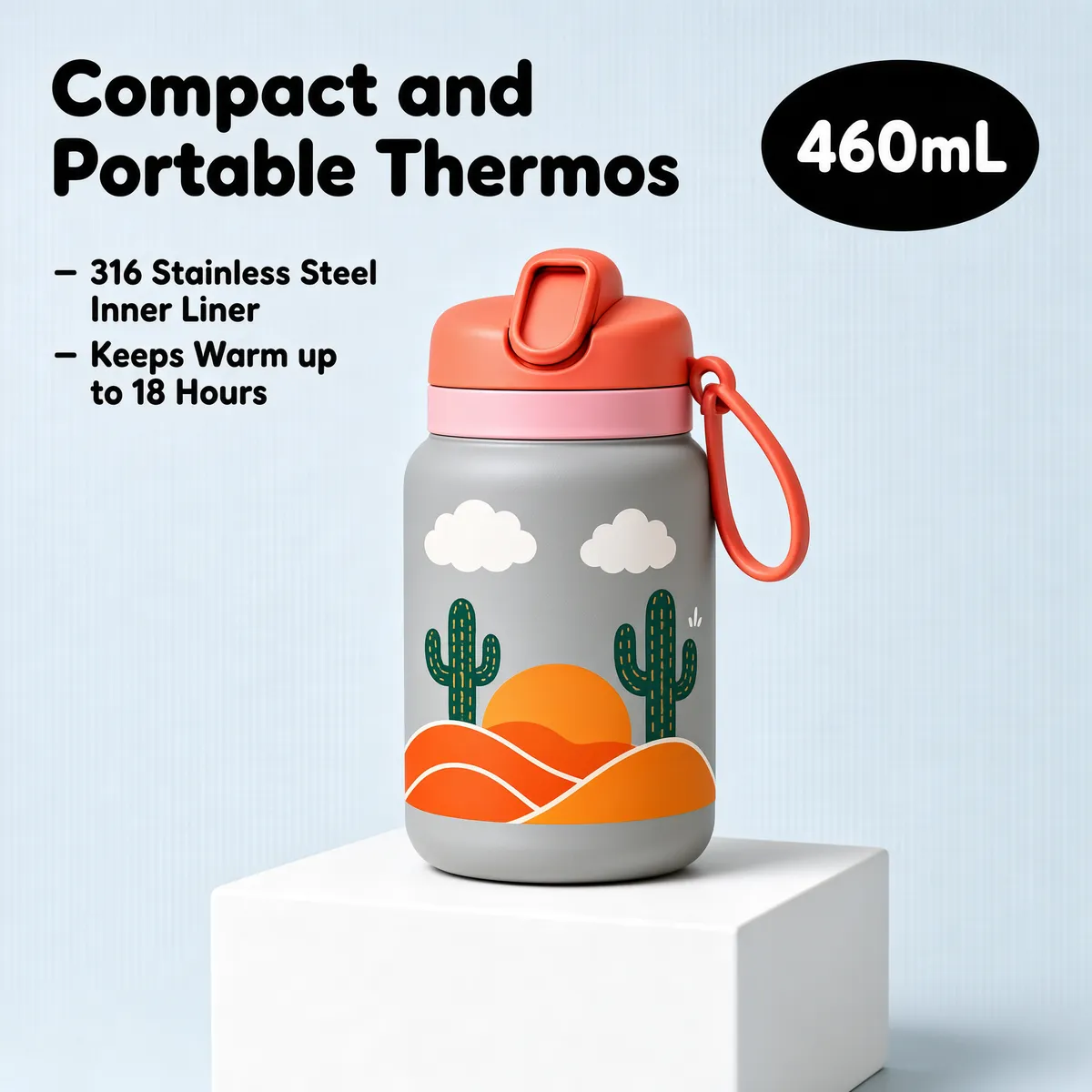 Pastel Kids Travel Thermos Bottle