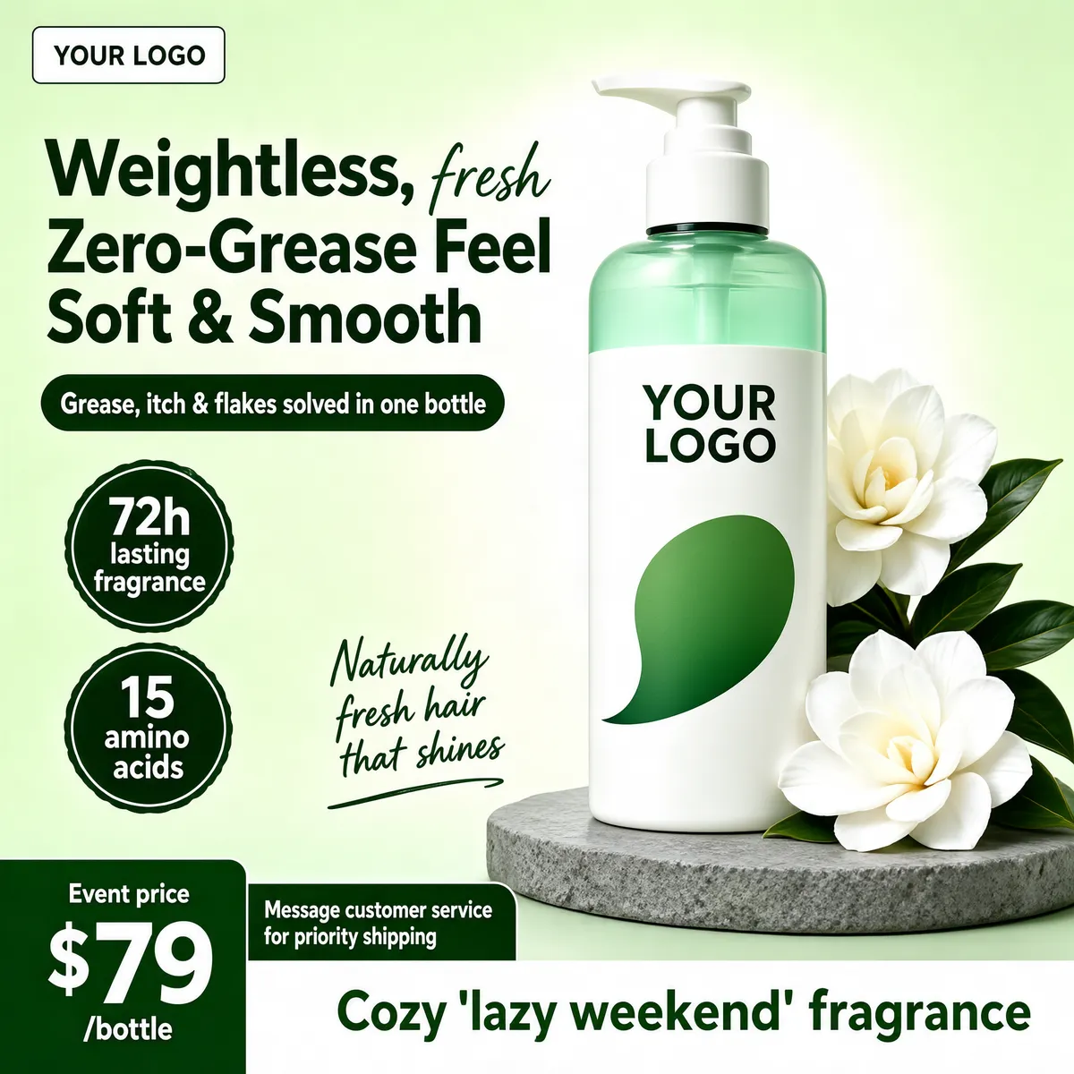 Botanical Hair Care Shampoo Bottle