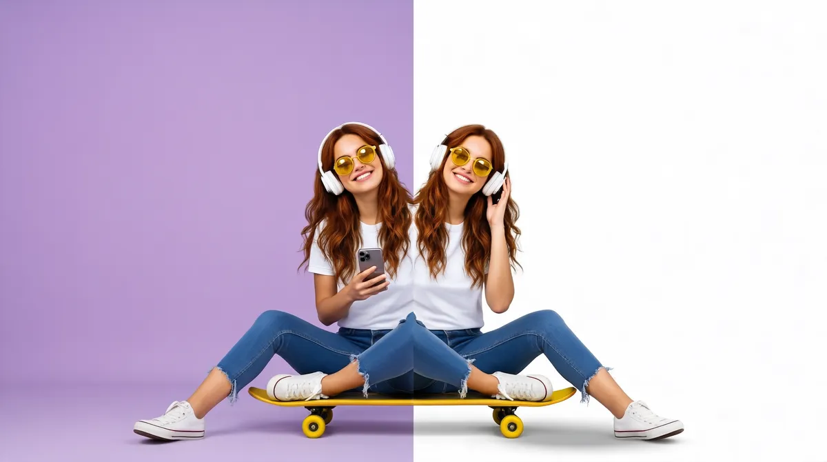 Lilac White Diptych Skateboard Portrait