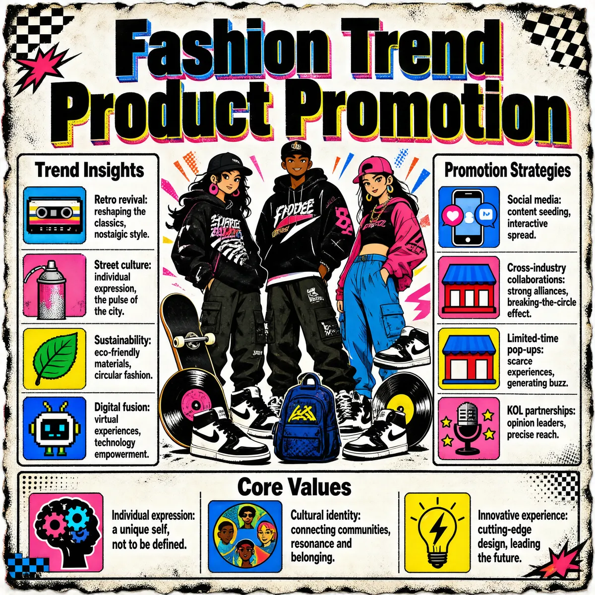 Retro Pop Art Fashion Trend Infographic