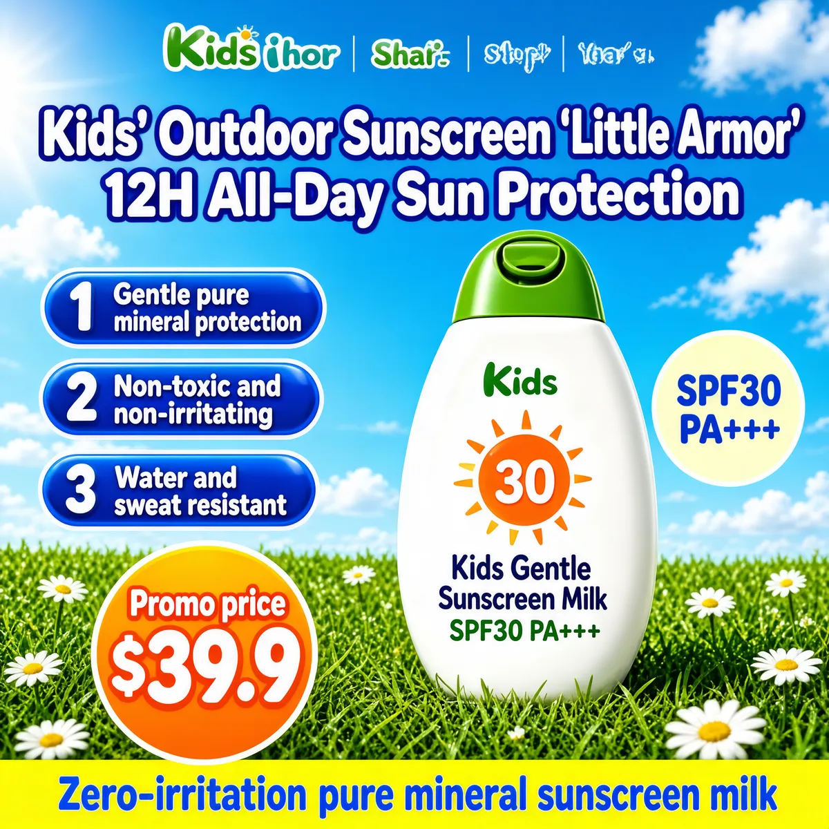Kids Gentle Sunscreen SPF30 Outdoor Protection