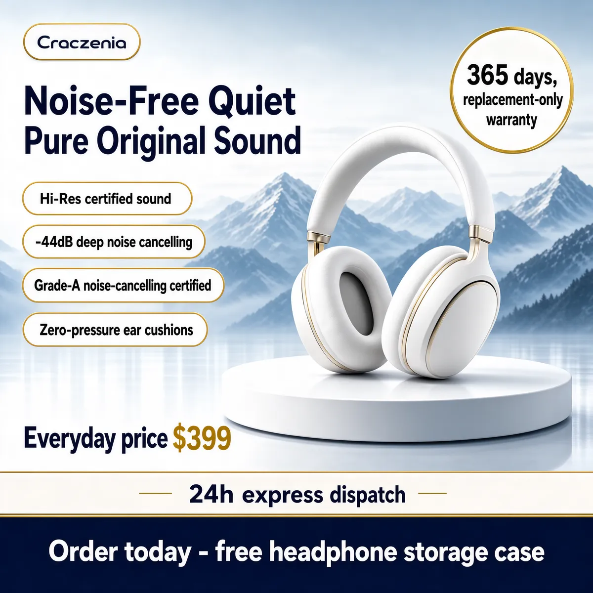 Premium Wireless Headphones with Deep Noise Cancelling