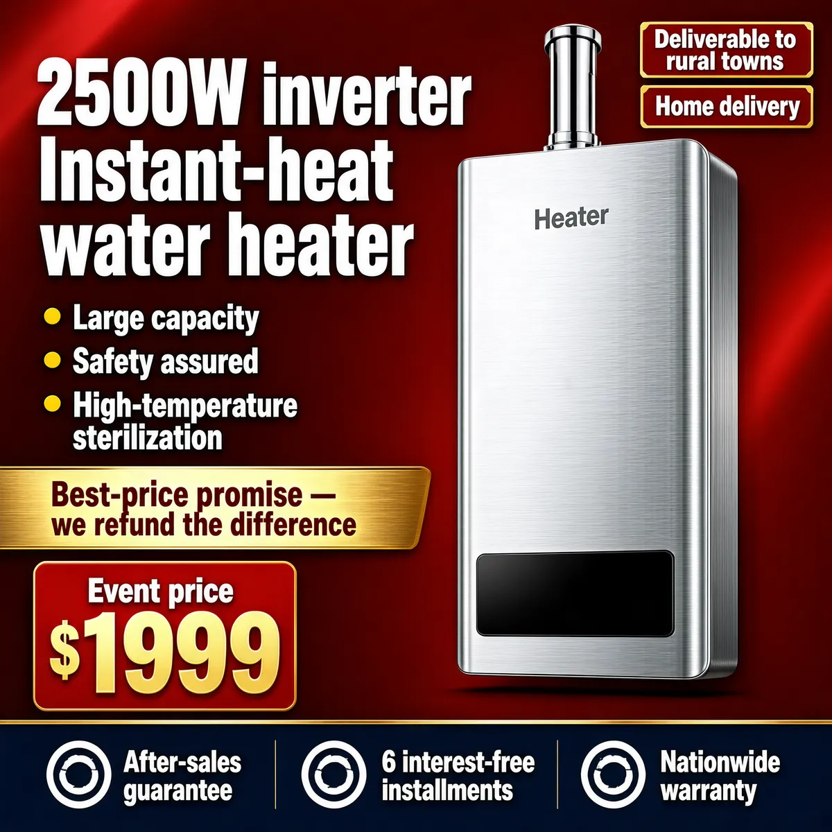 2500W Instant Heat Water Heater Sale