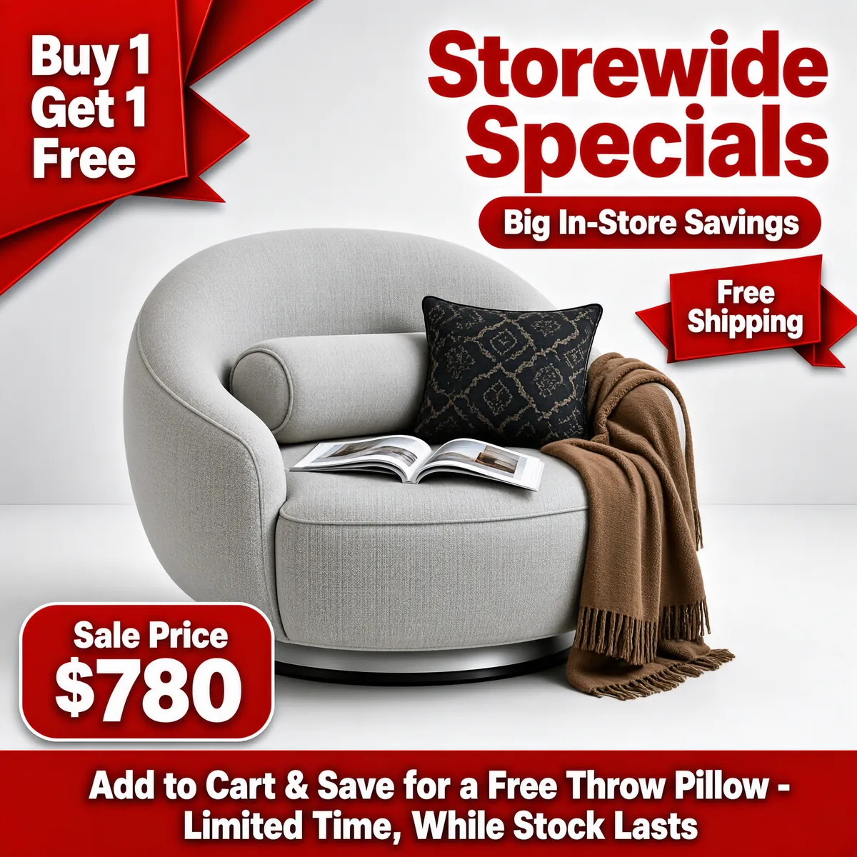 Storewide Specials Swivel Armchair Sale